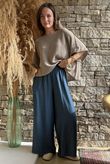 Basso Shirring Wide Leg Pant Deep Teal